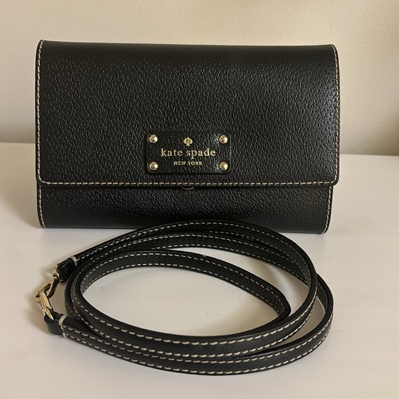 Kate Spade Natalie Wellesley Clutch crossbody bag in black. - Picture 8 of 10